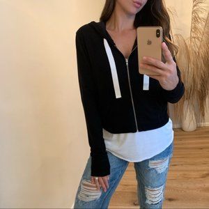 Act Casual zipper sweater, black